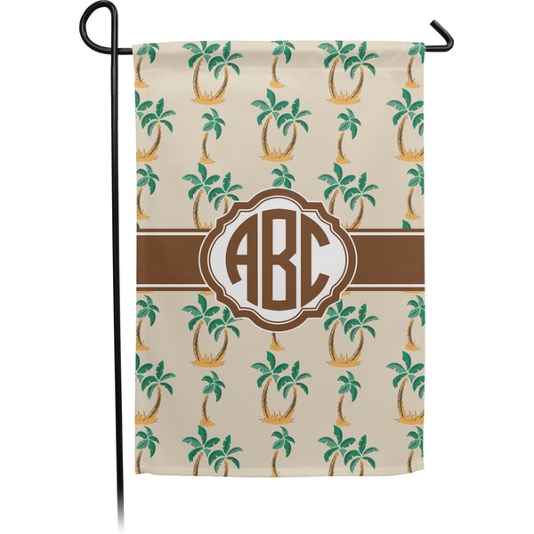 Custom Palm Trees Small Garden Flag - Double Sided w/ Monograms