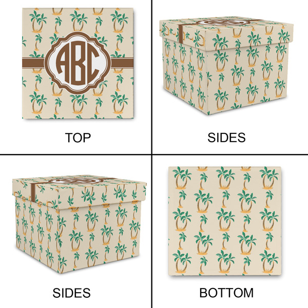 Palm Trees Gift Boxes with Lid - Canvas Wrapped - Large - Approval