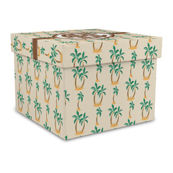 Palm Trees Gift Box with Lid - Canvas Wrapped - Large (Personalized)