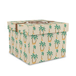 Palm Trees Gift Box with Lid - Canvas Wrapped - Medium (Personalized)