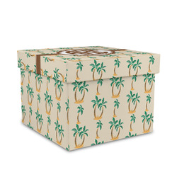 Palm Trees Gift Box with Lid - Canvas Wrapped - Medium (Personalized)