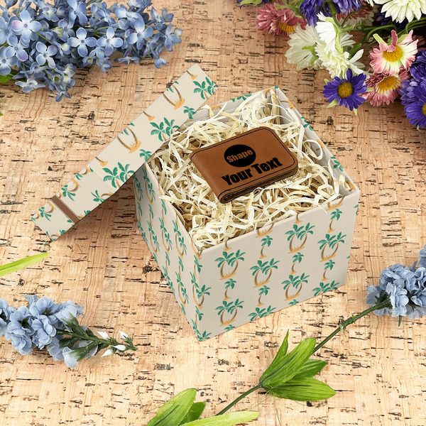 Palm Trees Gift Boxes with Lid - Canvas Wrapped - Small - In Context