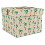 Palm Trees Gift Box with Lid - Canvas Wrapped - X-Large (Personalized)