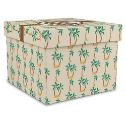 Palm Trees Gift Box with Lid - Canvas Wrapped - X-Large (Personalized)