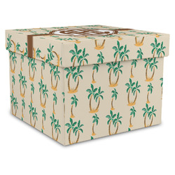 Palm Trees Gift Box with Lid - Canvas Wrapped - XX-Large (Personalized)