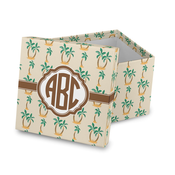 Custom Palm Trees Gift Box with Lid - Canvas Wrapped (Personalized)