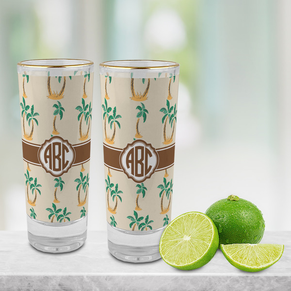 Palm Trees Glass Shot Glass - 2 oz - LIFESTYLE