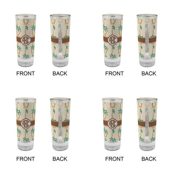 Palm Trees Glass Shot Glass - 2 oz - Set of 4 - APPROVAL