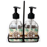Palm Trees Glass Soap & Lotion Bottle Set (Personalized)
