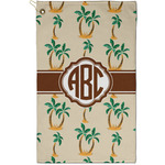 Palm Trees Golf Towel - Poly-Cotton Blend - Small w/ Monograms