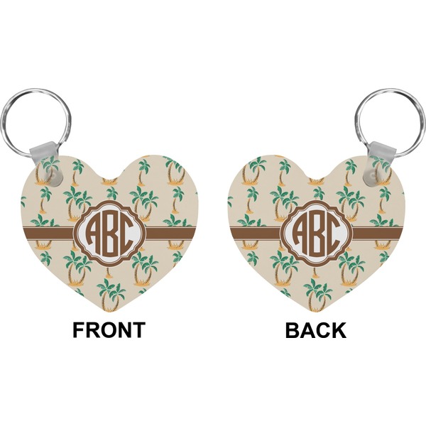 Palm Trees Heart Keychain (Front + Back)