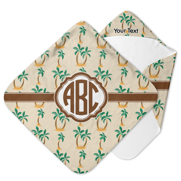 Custom Palm Trees Hooded Baby Towel (Personalized)