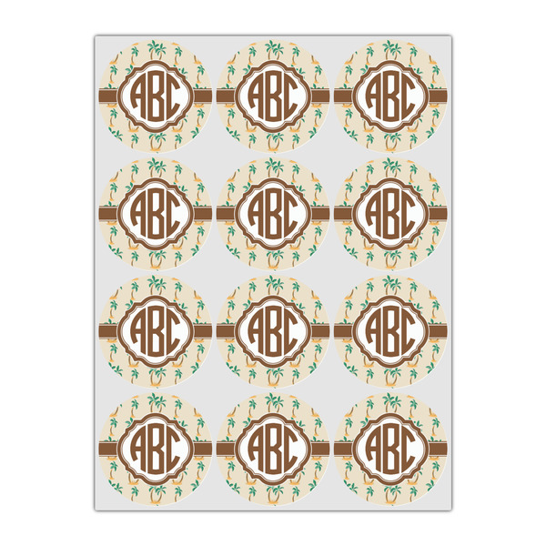 Palm Trees Icing Circle - Small - Set of 12