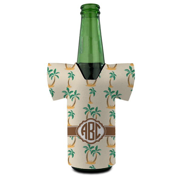 Palm Trees Jersey Bottle Cooler - FRONT (on bottle)