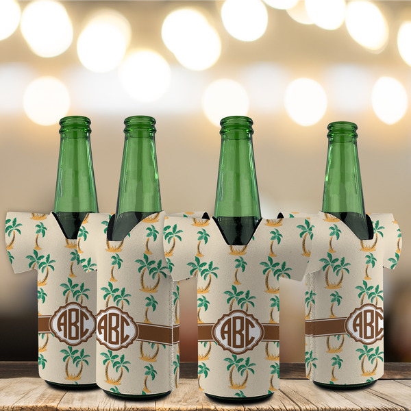 Palm Trees Jersey Bottle Cooler - Set of 4 - LIFESTYLE