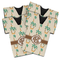 Palm Trees Jersey Bottle Cooler - Set of 4 (Personalized)
