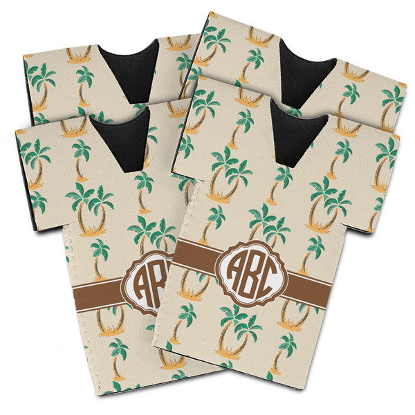 Custom Palm Trees Jersey Bottle Cooler - Set of 4 (Personalized)