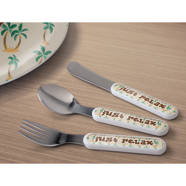 Palm Trees Kids Flatware w/ Plate