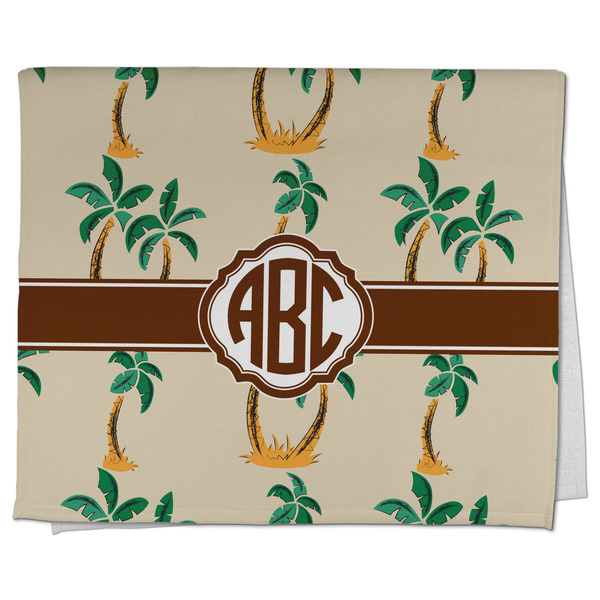 Custom Palm Trees Kitchen Towel - Poly Cotton w/ Monograms