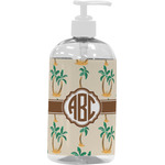 Palm Trees Plastic Soap / Lotion Dispenser (16 oz - Large - White) (Personalized)
