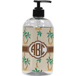 Palm Trees Plastic Soap / Lotion Dispenser (16 oz - Large - Black) (Personalized)