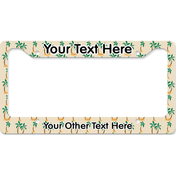 Custom Palm Trees License Plate Frame - Style B (Personalized)