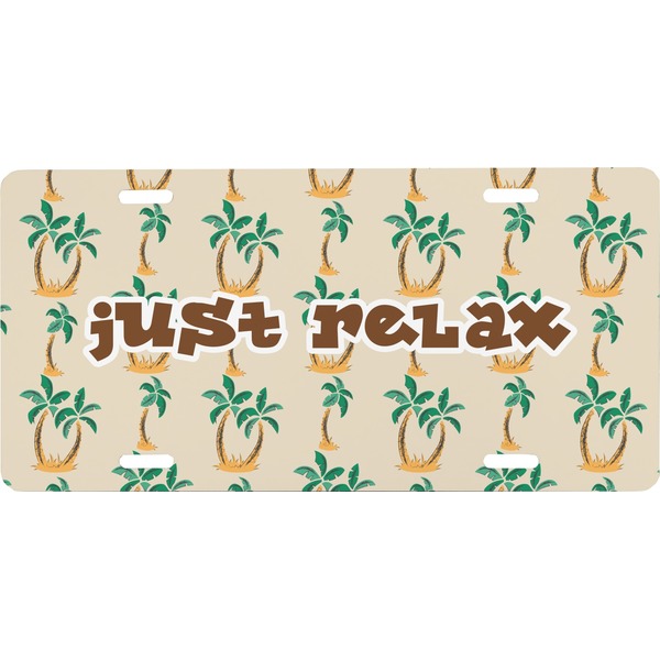 Custom Palm Trees Front License Plate (Personalized)