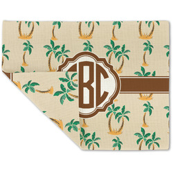 Palm Trees Double-Sided Linen Placemat - Single w/ Monogram