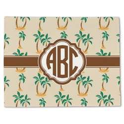 Palm Trees Single-Sided Linen Placemat - Single w/ Monogram