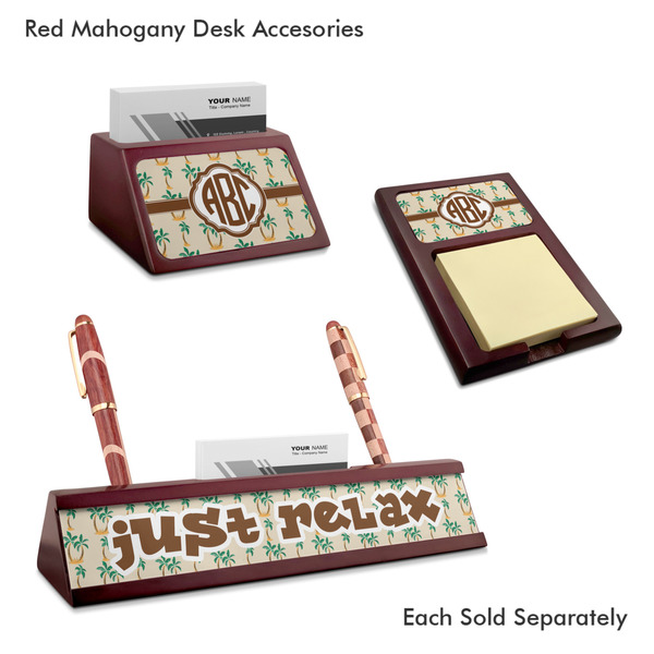 Palm Trees Mahogany Desk Accessories
