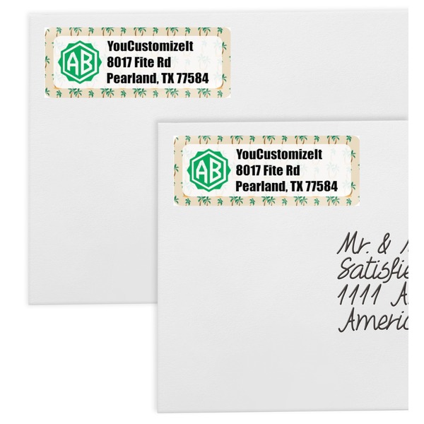 Palm Trees Mailing Labels - Double Stack Close Up