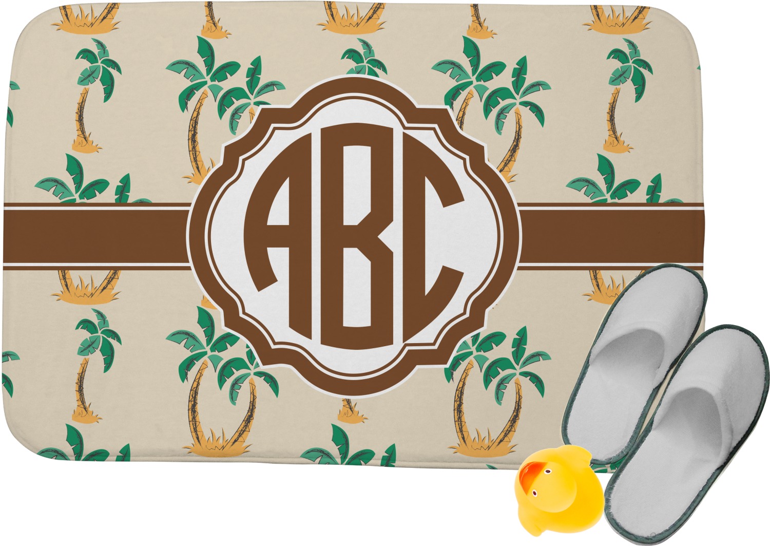 Custom Palm Trees Memory Foam Bath Mat (Personalized) YouCustomizeIt