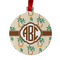Palm Trees Metal Ball Ornament - Double Sided w/ Monogram