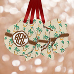 Palm Trees Metal Ornaments - Double Sided w/ Monogram