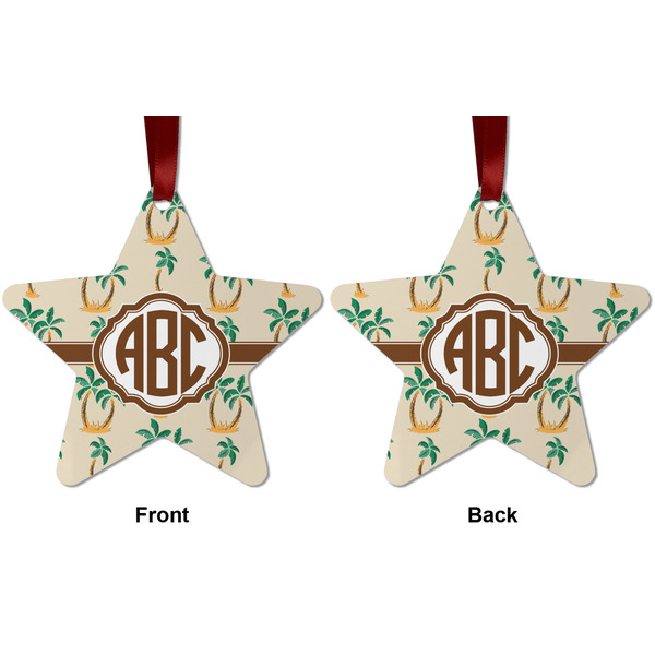 Palm Trees Metal Star Ornament - Front and Back