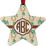 Palm Trees Metal Star Ornament - Double Sided w/ Monogram