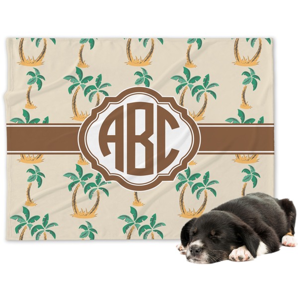 Custom Palm Trees Dog Blanket - Large (Personalized)