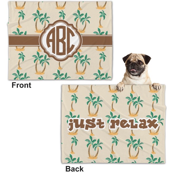 Palm Trees Microfleece Dog Blanket - Regular - Front & Back
