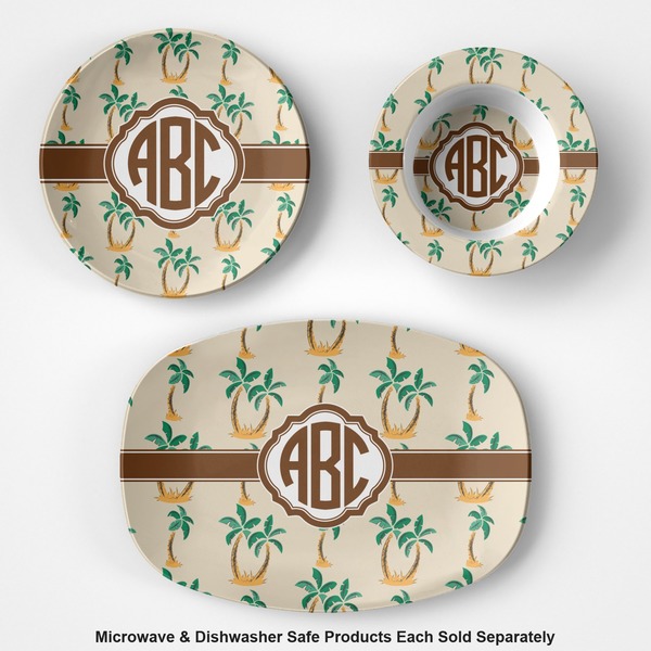 Palm Trees Microwave & Dishwasher Safe CP Plastic Dishware - Group