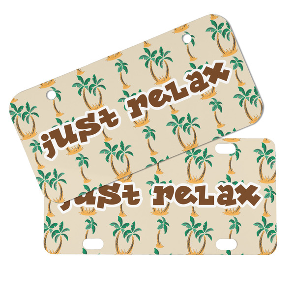 Palm Trees Mini License Plates - MAIN (4 and 2 Holes)