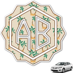 Palm Trees Monogram Car Decal (Personalized)