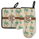 Palm Trees Left Oven Mitt & Pot Holder Set w/ Monogram