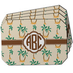 Palm Trees Dining Table Mat - Octagon w/ Monogram