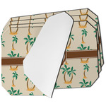 Palm Trees Dining Table Mat - Octagon - Set of 4 (Single-Sided) w/ Monogram