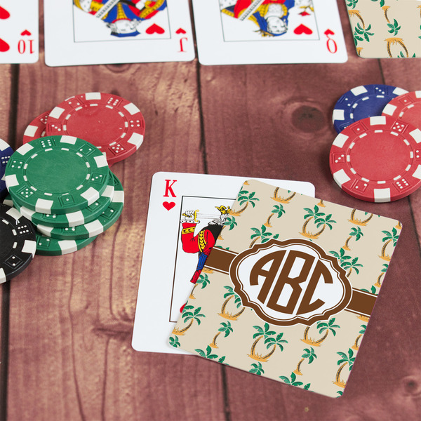 Palm Trees On Table with Poker Chips