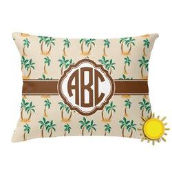 Palm Trees Outdoor Throw Pillow (Rectangular) (Personalized)