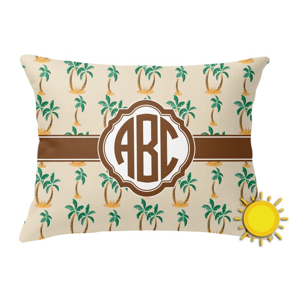 Custom Palm Trees Outdoor Throw Pillow (Rectangular) (Personalized)