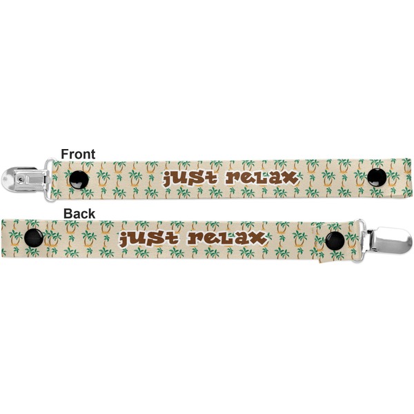 Palm Trees Pacifier Clip - Front and Back