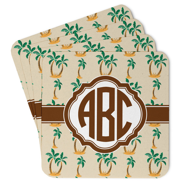 Custom Palm Trees Paper Coasters w/ Monograms