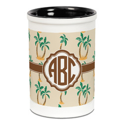 Palm Trees Ceramic Pencil Holders - Black